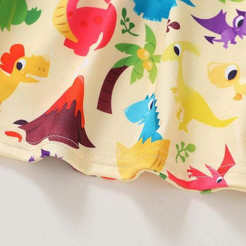 Happy Town Toddler Girls Dress Summer Dinosaur Dresses Fly Sleeve Baby Girl Casual Dress in Saudi Arabia