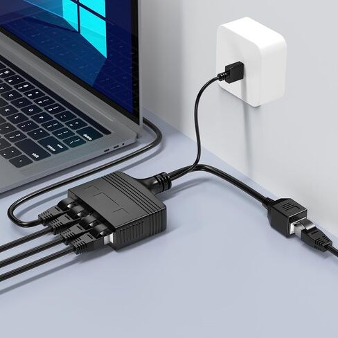 RIIEYOCA 1 to 3 Port 1000 Mbps RJ45 Ethernet Splitter Adapter, 8 Gigabit High Speed LAN Network Splitter Adapter for Cat5, Cat5e, Cat6, Cat7,Cat8,3 Devices Sharing Internet at The Same Time (Male) in Saudi Arabia
