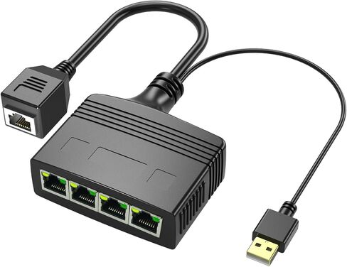 RIIEYOCA 1 to 3 Port 1000 Mbps RJ45 Ethernet Splitter Adapter, 8 Gigabit High Speed LAN Network Splitter Adapter for Cat5, Cat5e, Cat6, Cat7,Cat8,3 Devices Sharing Internet at The Same Time (Male) in Saudi Arabia