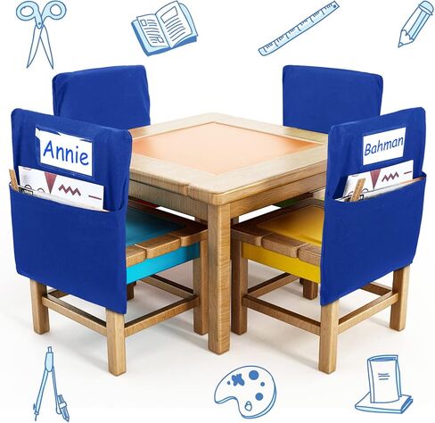 12 Pcs Small Chair Storage Pocket 14 Inch School Chair Bag Chairback Pocket Student Chair Pockets Chart Classroom Organizer with Name Tag for Keeping Student Book Table Organized (Blue) in Saudi Arabia