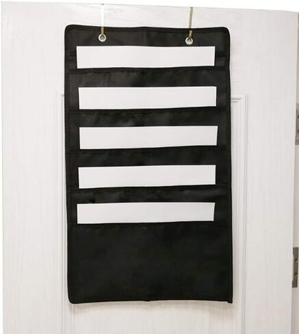 5 جيوب للتعليق على الحائط، منظم ملفات للمكتب أو المنزل أو المدرسة أو الاستوديو، منظم ملفات من القماش المتتالي مع شماعات للباب in Kuwait