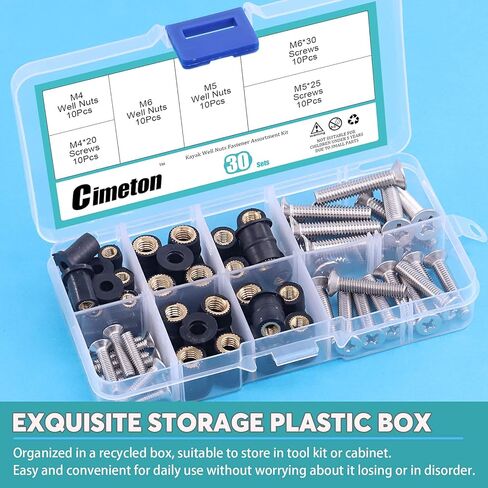 30 زوجًا من صواميل بئر النيوبرين M4 M5 M6 مع براغي نحاسية من الفولاذ المقاوم للصدأ Pozi المسمار النحاسي جيدًا لقوارب الكاياك والدراجات النارية والقوارب (M4 × 20 مم M5 × 25 مم M6 × 30 مم) in Kuwait