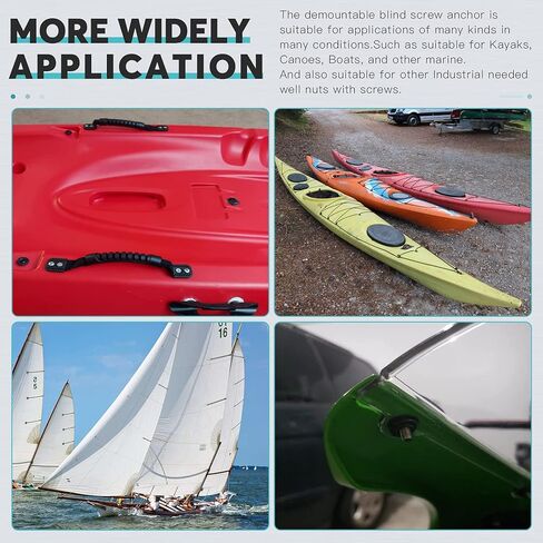 30 زوجًا من صواميل بئر النيوبرين M4 M5 M6 مع براغي نحاسية من الفولاذ المقاوم للصدأ Pozi المسمار النحاسي جيدًا لقوارب الكاياك والدراجات النارية والقوارب (M4 × 20 مم M5 × 25 مم M6 × 30 مم) in Kuwait