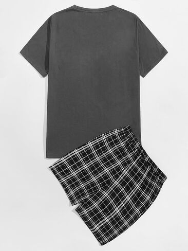 GORGLITTER Men's Pajamas Short Sets Short Sleeve Night Shirt and Shorts Sleepwear in Saudi Arabia