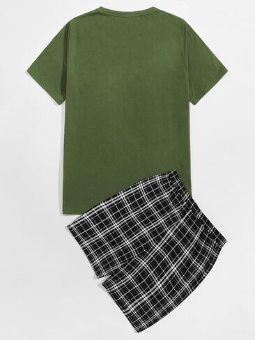 GORGLITTER Men's Pajamas Short Sets Short Sleeve Night Shirt and Shorts Sleepwear in Saudi Arabia