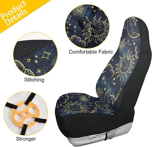 ALAZA Leopard Print Cheetah Animal Car Seat Covers Front Seats Only for Women Men Seat Covers w/Organizer Pocket for Cars SUV Truck Sedan, 2 pcs in Saudi Arabia