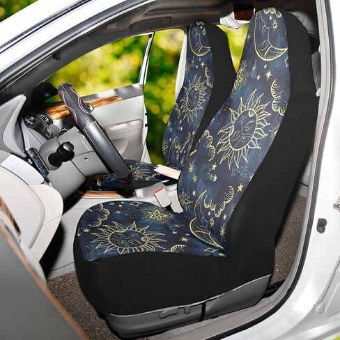 ALAZA Leopard Print Cheetah Animal Car Seat Covers Front Seats Only for Women Men Seat Covers w/Organizer Pocket for Cars SUV Truck Sedan, 2 pcs in Saudi Arabia