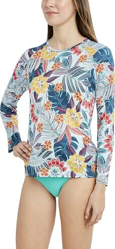 سترة Rashguard النسائية ذات الأكمام الطويلة القياسية القابلة للتعديل من Caribbean Joe مع حماية من الشمس in Kuwait