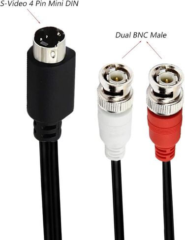 كابل مقسم 10 بوصة S-Video 4 Pin إلى BNC (محوري، دائري، ذكر إلى أنثى، قطعة واحدة، 1 قدم)، متوافق مع جهاز العرض، ومشغل DVD، والشاشة، والمودم in Kuwait
