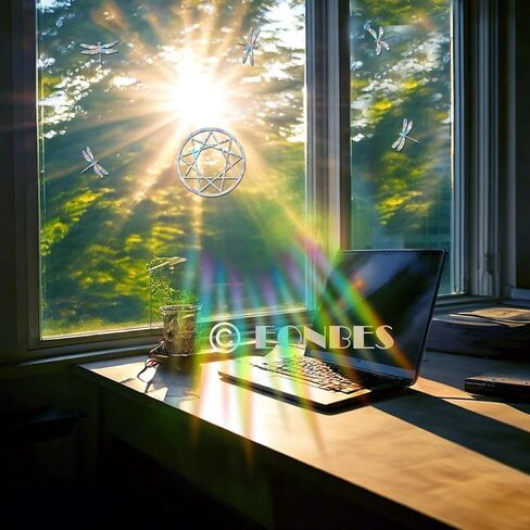 48 قطعة من ملصقات النوافذ لضربات الطيور - ملصقات ثابتة لقوس قزح للنوافذ - مضادة للتصادمات للنوافذ والأبواب الزجاجية، نمط دائري in Kuwait