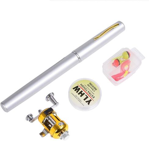 Fishing Rod Reel Combo Set Mini Telescopic Portable Pocket Pen Fishing Rod Pole Reel Lures Baits Jig Hooks Kits Type A+P in Saudi Arabia