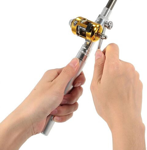 Fishing Rod Reel Combo Set Mini Telescopic Portable Pocket Pen Fishing Rod Pole Reel Lures Baits Jig Hooks Kits Type A+P in Saudi Arabia