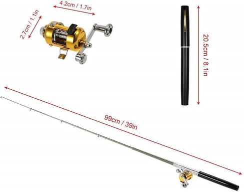 Fishing Rod Reel Combo Set Mini Telescopic Portable Pocket Pen Fishing Rod Pole Reel Lures Baits Jig Hooks Kits Type A+P in Saudi Arabia
