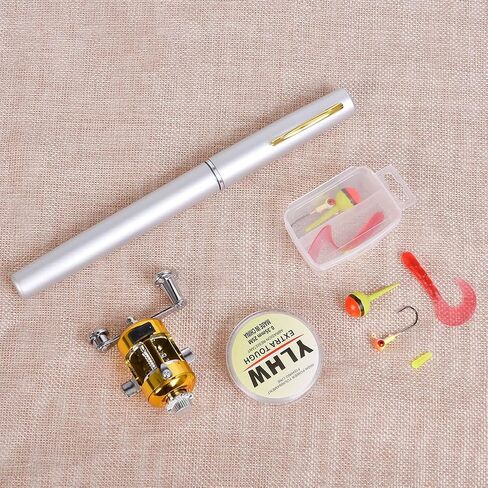 Fishing Rod Reel Combo Set Mini Telescopic Portable Pocket Pen Fishing Rod Pole Reel Lures Baits Jig Hooks Kits Type A+P in Saudi Arabia