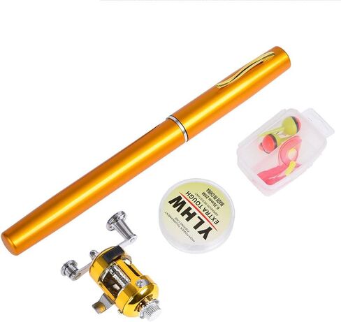 Fishing Rod Reel Combo Set Mini Telescopic Portable Pocket Pen Fishing Rod Pole Reel Lures Baits Jig Hooks Kits Type A+P in Saudi Arabia