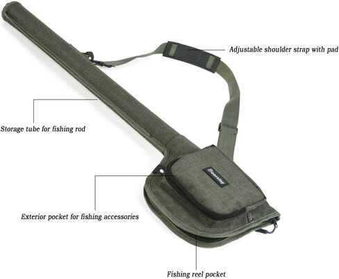 doorslay Fishing Rod Case Fishing Pole Bag with Reel Pouch Fly Fishing Bag For 9FT 2 Pieces/4Pieces Rod Fishing Rod Bag in Kuwait