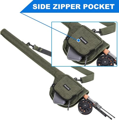 doorslay Fishing Rod Case Fishing Pole Bag with Reel Pouch Fly Fishing Bag For 9FT 2 Pieces/4Pieces Rod Fishing Rod Bag in Kuwait