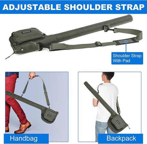 doorslay Fishing Rod Case Fishing Pole Bag with Reel Pouch Fly Fishing Bag For 9FT 2 Pieces/4Pieces Rod Fishing Rod Bag in Kuwait