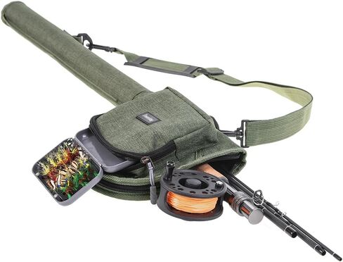 doorslay Fishing Rod Case Fishing Pole Bag with Reel Pouch Fly Fishing Bag For 9FT 2 Pieces/4Pieces Rod Fishing Rod Bag in Kuwait