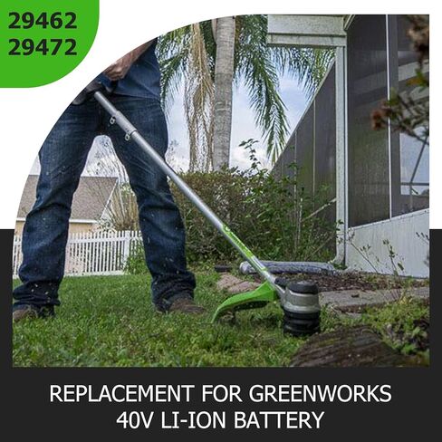 بطارية ليثيوم 6.0 أمبير 40 فولت 29462 29472 بديلة لبطارية Greenworks 40V متوافقة مع أدوات الطاقة Greenworks 40V G-MAX 29252 20202 22262 25312 25322 20642 22272 27062 21242 in Kuwait