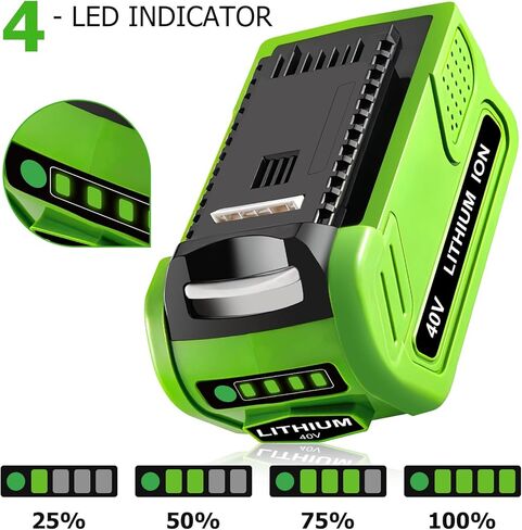 بطارية ليثيوم 6.0 أمبير 40 فولت 29462 29472 بديلة لبطارية Greenworks 40V متوافقة مع أدوات الطاقة Greenworks 40V G-MAX 29252 20202 22262 25312 25322 20642 22272 27062 21242 in Kuwait