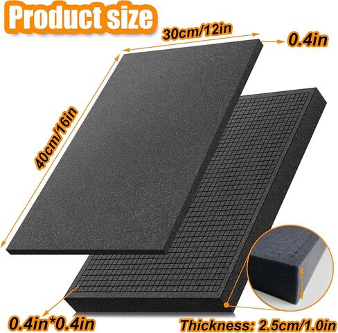 4 PCS Foam Inserts for Cases- 2 Size Pick and Pluck Foam Sheets with Bottom Pluck Pre-Cubed Foam Tray Pads Foam for Cases Tool Box Drawers Electronics and Storage Miniatures (1in*2pcs+0.4in*2pcs) in Saudi Arabia