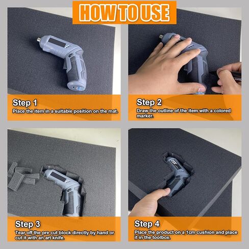 4 PCS Foam Inserts for Cases- 2 Size Pick and Pluck Foam Sheets with Bottom Pluck Pre-Cubed Foam Tray Pads Foam for Cases Tool Box Drawers Electronics and Storage Miniatures (1in*2pcs+0.4in*2pcs) in Saudi Arabia