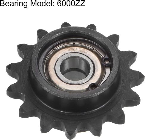 uxcell #35 Chain Idler Sprocket, 10mm Bore 3/8" Pitch 18 Tooth Tensioner, Black Oxide Finished C45 Carbon Steel with Insert Double Bearing for ISO 06C Chains in Saudi Arabia