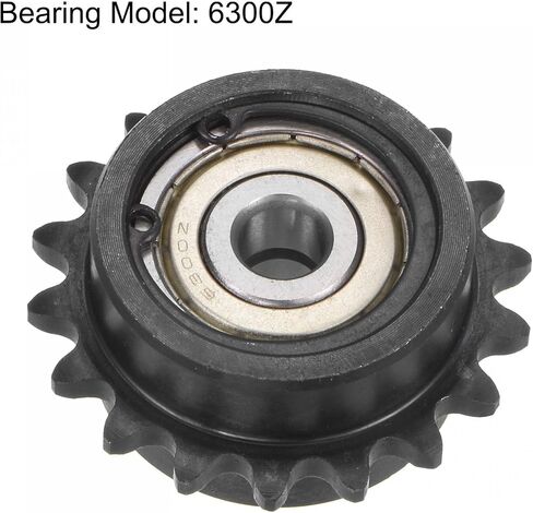 uxcell #35 Chain Idler Sprocket, 10mm Bore 3/8" Pitch 18 Tooth Tensioner, Black Oxide Finished C45 Carbon Steel with Insert Double Bearing for ISO 06C Chains in Saudi Arabia