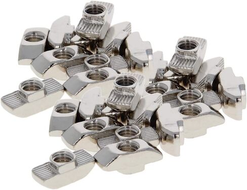 MroMax Sliding T Slot Nuts M6 Half Round Roll in T-Nut for 4040 Series Aluminum Extrusion Profile Carbon Steel Nickel-Plated Silver Tone 30Pcs in Saudi Arabia