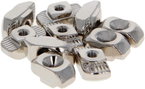 MroMax Sliding T Slot Nuts M6 Half Round Roll in T-Nut for 4040 Series Aluminum Extrusion Profile Carbon Steel Nickel-Plated Silver Tone 30Pcs in Saudi Arabia