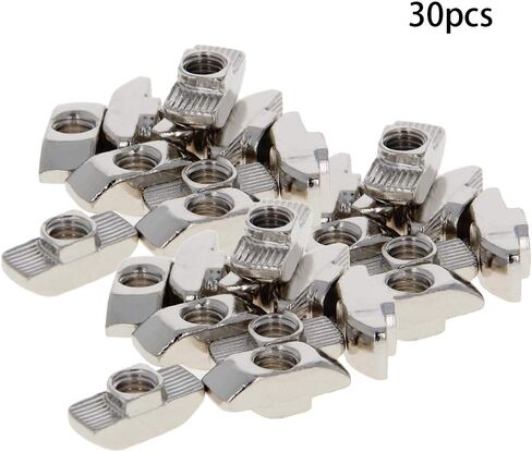 MroMax Sliding T Slot Nuts M6 Half Round Roll in T-Nut for 4040 Series Aluminum Extrusion Profile Carbon Steel Nickel-Plated Silver Tone 30Pcs in Saudi Arabia