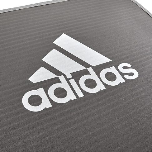 adidas 10mm Extra Thick Training Mat with Carrying Strap and Non-Slip Textured Base - Cushioned Workout Mat for Home Gym, Floor Workouts, and Intense Exercises - Portable and Durable - Grey in Saudi Arabia