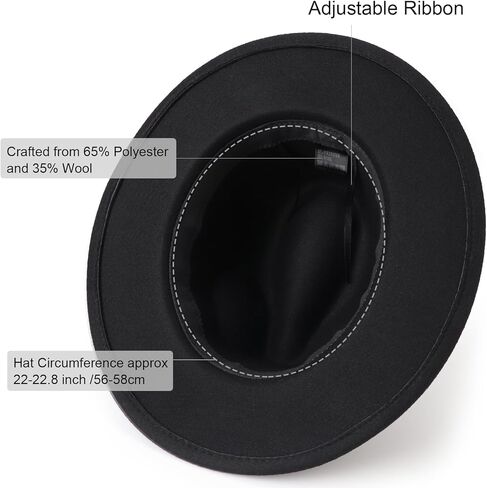 DRESHOW Women Classic Felt Fedora Wide Brim Floppy with Belt Buckle Panama Hat with Cute & Fashion Love Heart Shaped Sunglasses Oversized Eyeglasses Cat Eye Mod Style for Women in Saudi Arabia