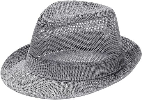 Summer Mesh Fedora Panama Straw Hats for Men Women Short Brim Trilby Hat Adjustable Sun Hat in Saudi Arabia