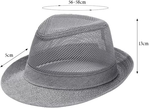 Summer Mesh Fedora Panama Straw Hats for Men Women Short Brim Trilby Hat Adjustable Sun Hat in Saudi Arabia