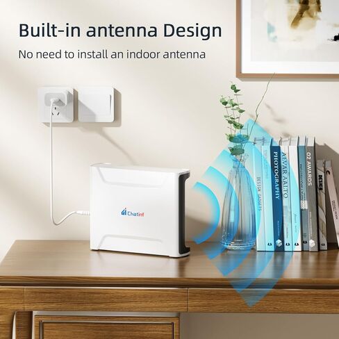 معزز إشارة الهاتف الخليوي مع هوائي مدمج يصل إلى 6000 قدم مربع، مع كابلات هوائي منخفضة الفقد بطول 50 قدمًا لجميع شركات النقل الأمريكية | تمت الموافقة عليه من قبل لجنة الاتصالات الفيدرالية (FCC). in Kuwait