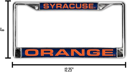 Rico Industries NCAA Laser Cut Inlaid Standard Chrome License Plate Frame, Syracuse Orange - Blue Insert , 6 x 12.25-inches in Saudi Arabia