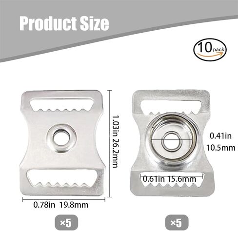 Youth Baseball Helmet Buckles, 10pcs Stainless Steel Sports Helmet Buckles Helmet Chin Strap Adapter Baseball Helmet Repair Kit for Catcher Helmet Repair Kit in Saudi Arabia