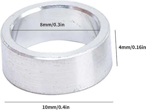 Aluminum Spacer 8mm ID x 10mm OD, Round Spacer Unthreaded Standoff Bushing Plain Finish, Flat Gasket Fits Screws Bolts (10 Pack) (8mm) in Saudi Arabia