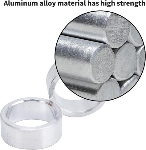 Aluminum Spacer 8mm ID x 10mm OD, Round Spacer Unthreaded Standoff Bushing Plain Finish, Flat Gasket Fits Screws Bolts (10 Pack) (8mm) in Saudi Arabia