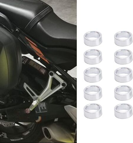 Aluminum Spacer 8mm ID x 10mm OD, Round Spacer Unthreaded Standoff Bushing Plain Finish, Flat Gasket Fits Screws Bolts (10 Pack) (8mm) in Saudi Arabia