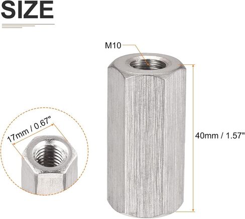 M10x30mm(DXL) - Hex Standoff Spacer Nuts -2Pack- Good for Electronic Machine - 304 Stainless Steel Coupling Screws in Saudi Arabia