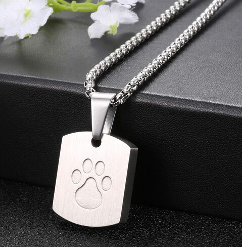 Jstyle 2 قطعة قلادة جرة للرماد للحيوانات الأليفة طباعة مخالب الحيوانات الأليفة قلادة قلادة رماد تذكارية مجوهرات حرق رماد الكلب مع مجموعة التعبئة in Kuwait