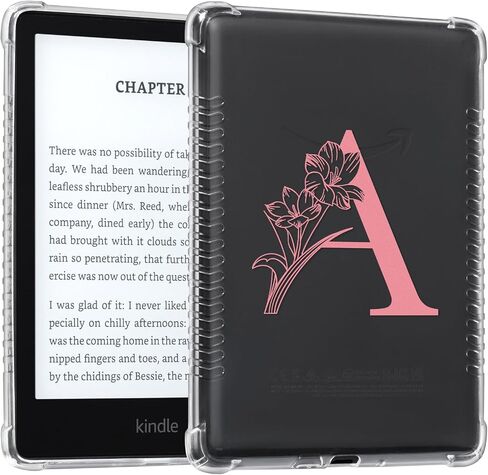 CoBak Clear Case for All-New Kindle Paperwhite 11th Gen 2021 & Signature Edition(6.8") - Lightweight, Scratch-Proof Silicone Back Cover with Playful Flower Design in Saudi Arabia