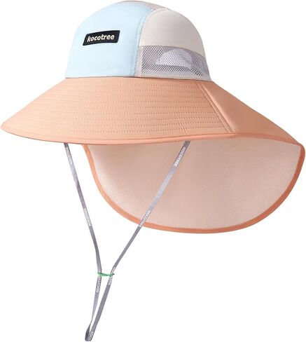 Kids Girls Boys Sun Hat Wide Brim UPF50+ Mesh Hats with Neck Flap in Saudi Arabia