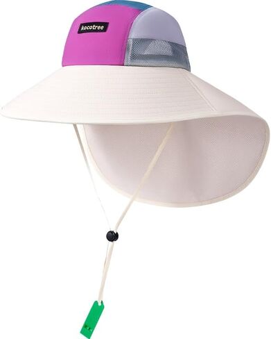 Kids Girls Boys Sun Hat Wide Brim UPF50+ Mesh Hats with Neck Flap in Saudi Arabia