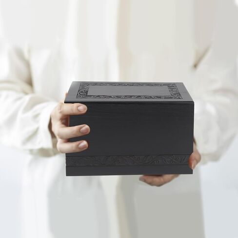 Wooden Urns for Human Ashes Adult Male Female, Up to 250 Cubic inches Tree of Life Wood Cremation Urns, Funeral Memorial Urns for Ashes Mom Dad (Black) in Saudi Arabia
