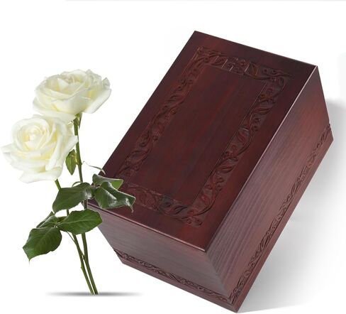 Wooden Urns for Human Ashes Adult Male Female, Up to 250 Cubic inches Tree of Life Wood Cremation Urns, Funeral Memorial Urns for Ashes Mom Dad (Black) in Saudi Arabia
