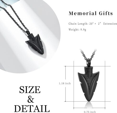 shajwo Cremation Jewelry Arrowhead Urn Necklace for Ashes for Women Men Memorial Keepsake Ash Necklace for Human Ashes in Saudi Arabia